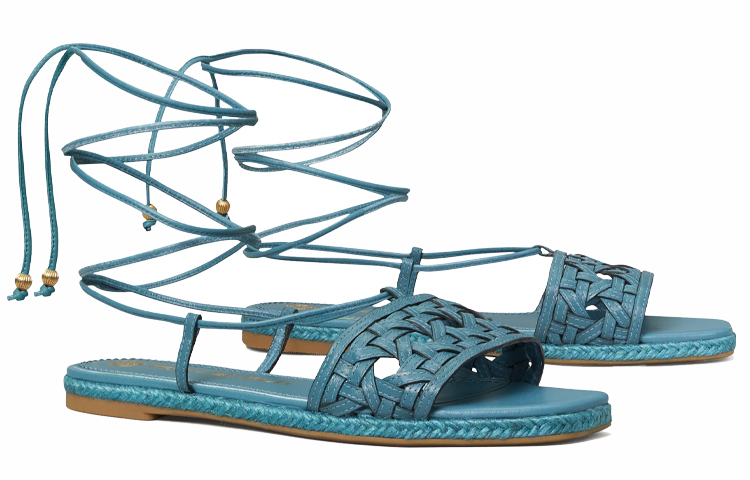(W) TORY BURCH Basket Weave Espadrille Sandal 'Blue' 圖 3