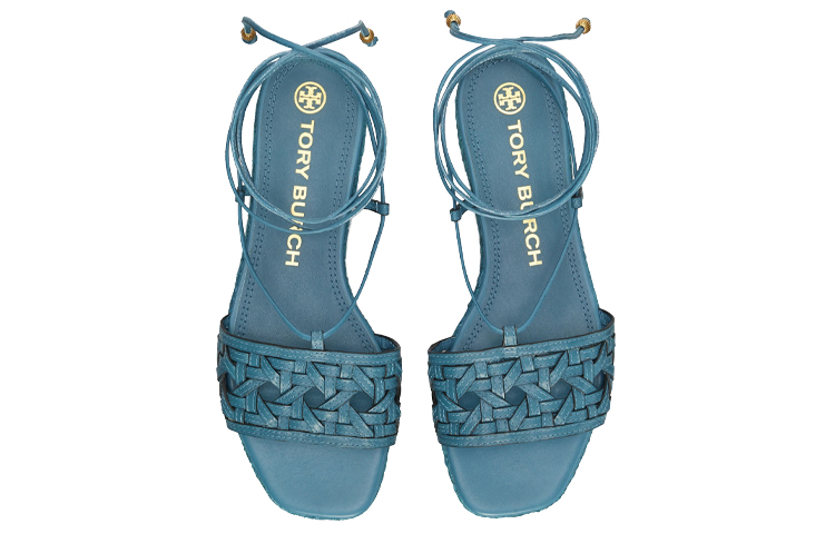 (W) TORY BURCH Basket Weave Espadrille Sandal 'Blue' 圖 4