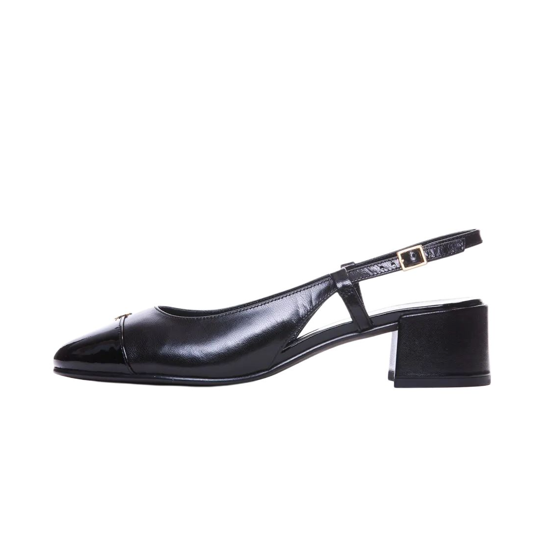 (Women) Tory Burch Black Leather Slingback Block Heels 4.5cm 160284-004