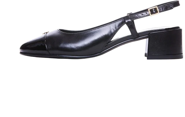 (Women) Tory Burch Black Leather Slingback Block Heels 4.5cm 160284-004 Buy (Women) Tory Burch Black Leather Slingback Block Heels 4.5cm 160284-004