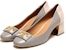 (W) TORY BURCH Tumit Blok 'Elegant Leather Patchwork Taupe' 58269-033