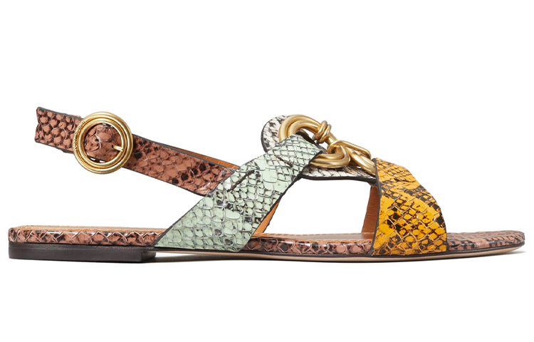 (W) TORY BURCH Buckled Open Toe Sandals 'Brown Snakeskin' 圖 2