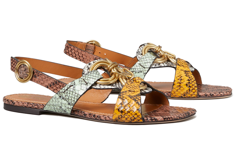 (W) TORY BURCH Buckled Open Toe Sandals 'Brown Snakeskin' 圖 3