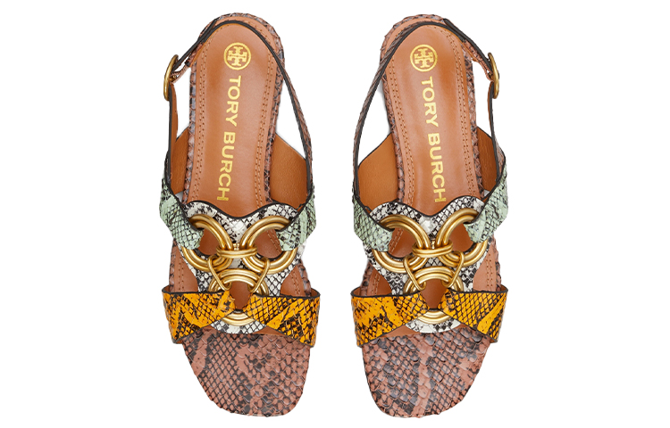 (W) TORY BURCH Buckled Open Toe Sandals 'Brown Snakeskin' 圖 4