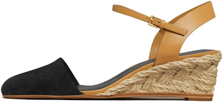 (Women) TORY BURCH Buckled Round-Toe Fashion High Heel Wedge 'Brown Black' 150763-006 (Women) TORY BURCH Buckled Round-Toe Fashion High Heel Wedge 'Brown Black' 150763-006