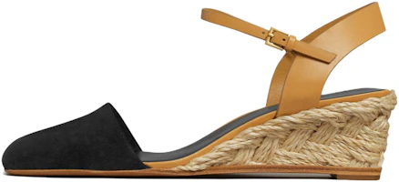 (Women) TORY BURCH Buckled Round-Toe Fashion High Heel Wedge 'Brown Black' 150763-006 (Women) TORY BURCH Buckled Round-Toe Fashion High Heel Wedge 'Brown Black' 150763-006