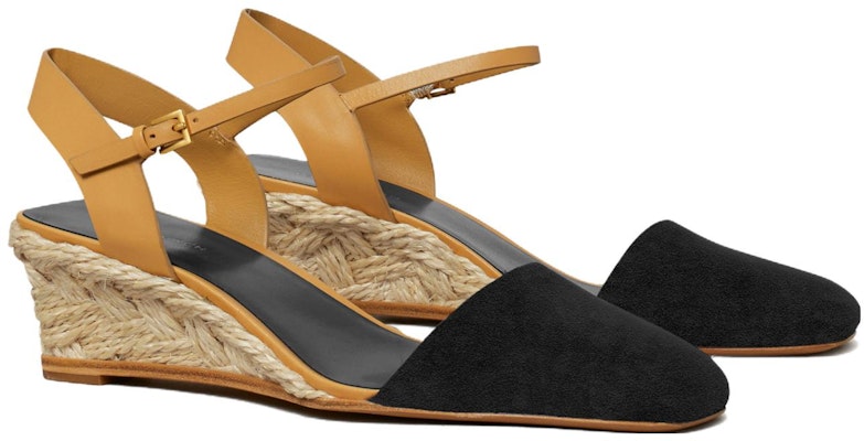 (Women) TORY BURCH Buckled Round-Toe Fashion High Heel Wedge 'Brown Black' 150763-006 Order (Women) TORY BURCH Buckled Round-Toe Fashion High Heel Wedge 'Brown Black' 150763-006