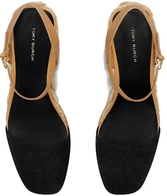 TORY BURCH 牛皮 搭扣圓頭時尚 坡跟 高跟鞋 女款 棕黑色 Lookbook TORY BURCH 牛皮 搭扣圓頭時尚 坡跟 高跟鞋 女款 棕黑色