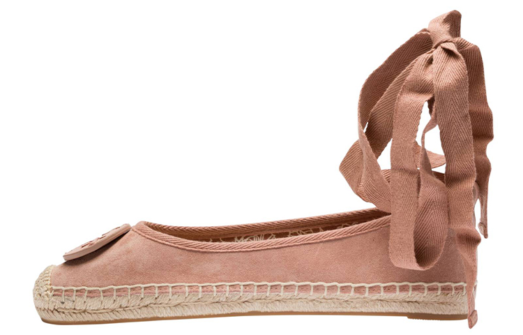 (Women) TORY BURCH Canvas Lace-Up Flats 'Beige' 78791-667