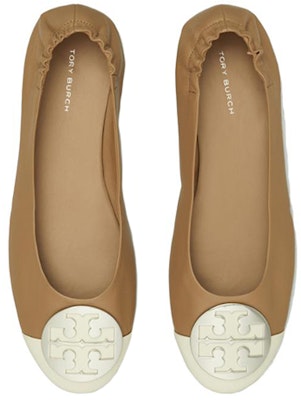 (Women) TORY BURCH Cap-Toe Logo Flat 'Brown' 148336-250 Shop (Women) TORY BURCH Cap-Toe Logo Flat 'Brown' 148336-250