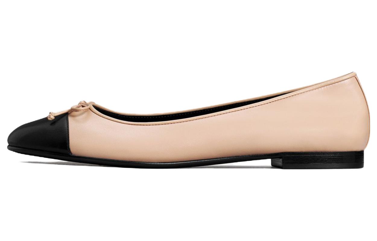 (Women) TORY BURCH Cap Toe Ballet Rose Pink Perfect Black 'Beige' 154512-650