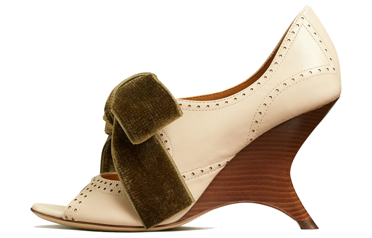 (W) TORY BURCH Charm High Heel 'Butterfly Bow Cream'