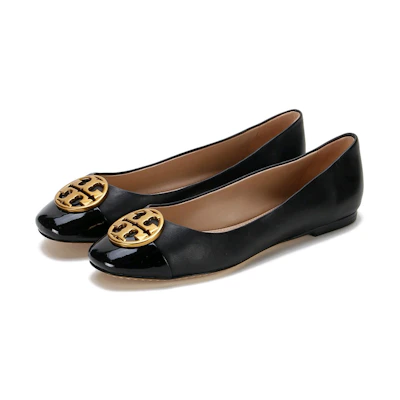 (W) TORY BURCH Chelsea Flat 'Black Gold'