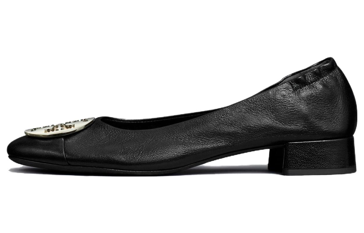 (Women) TORY BURCH Claire 'Black Leather Round-Toe Ballet Flat' 156751-006