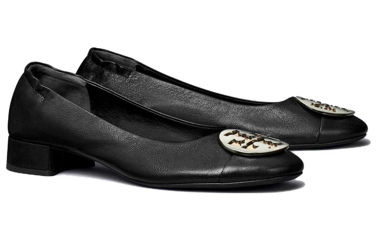 (W) TORY BURCH Claire 'Black Leather Round-Toe Ballet Flat' 圖 2