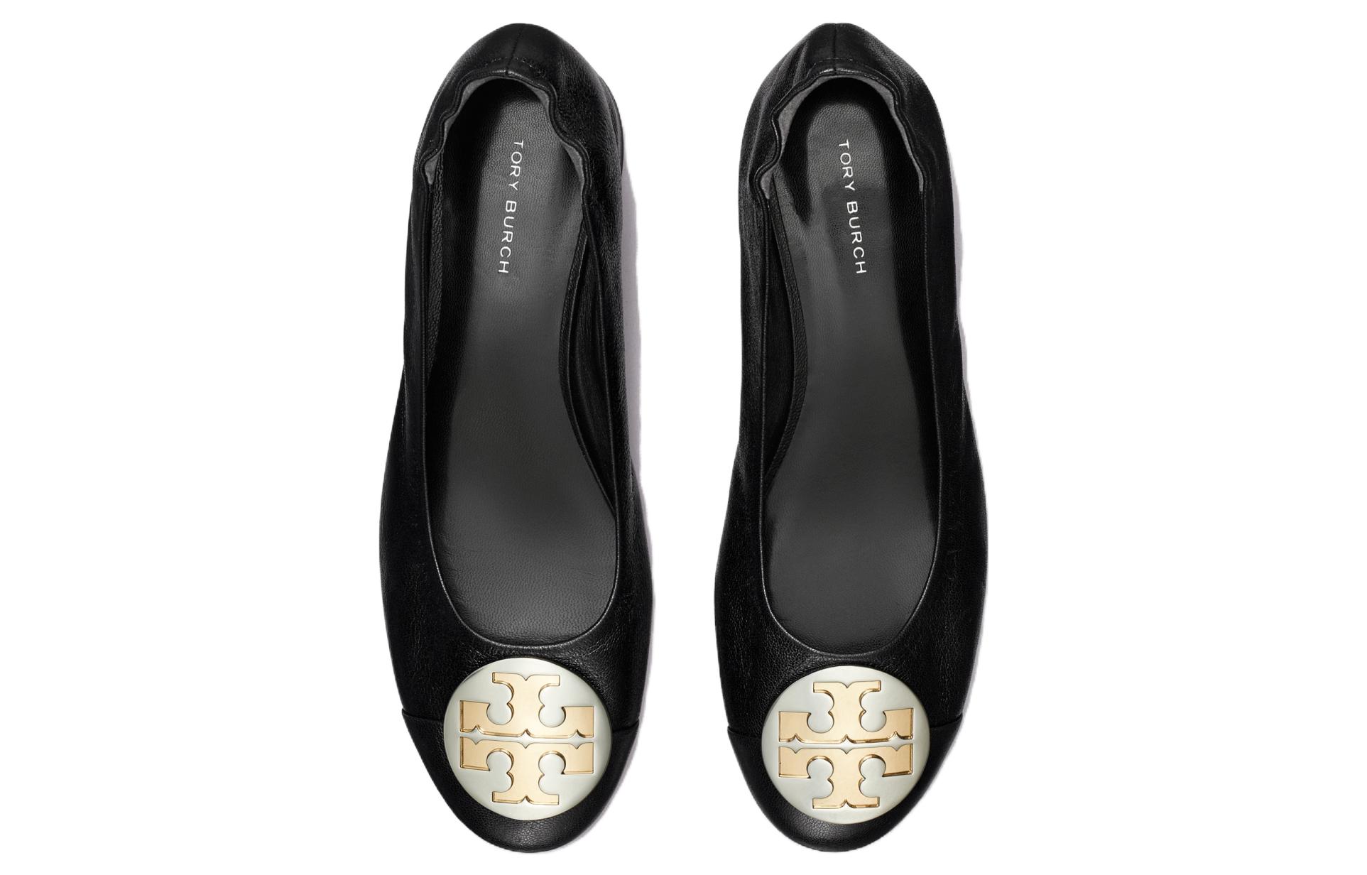 (W) TORY BURCH Claire 'Black Leather Round-Toe Ballet Flat' 圖 3