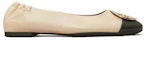 Order (W) TORY BURCH Claire Cap-Toe Ballet Hitam 'Beige' 148336-001