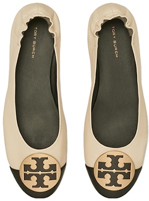 (Women) TORY BURCH Claire Cap-Toe Ballet Black 'Beige' 148336-001 Purchase (Women) TORY BURCH Claire Cap-Toe Ballet Black 'Beige' 148336-001