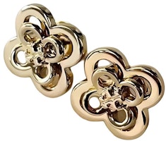 (Women) Tory Burch Clover Design 18K Gold Earrings for Women - Gold. 153719-720 (Women) Tory Burch Clover Design 18K Gold Earrings for Women - Gold. 153719-720
