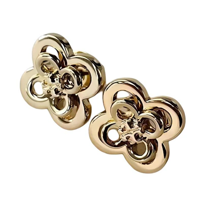(Women) Tory Burch Clover Design 18K Gold Earrings for Women - Gold. 153719-720