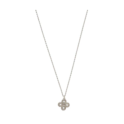 (Women) TORY BURCH Clover Pendant Necklace Gold Brass with Crystals for Women. 155509-042