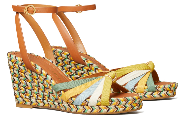 Lookbook (Women) TORY BURCH Colorblock Wedge Espadrille 'Yellow' 82827-300