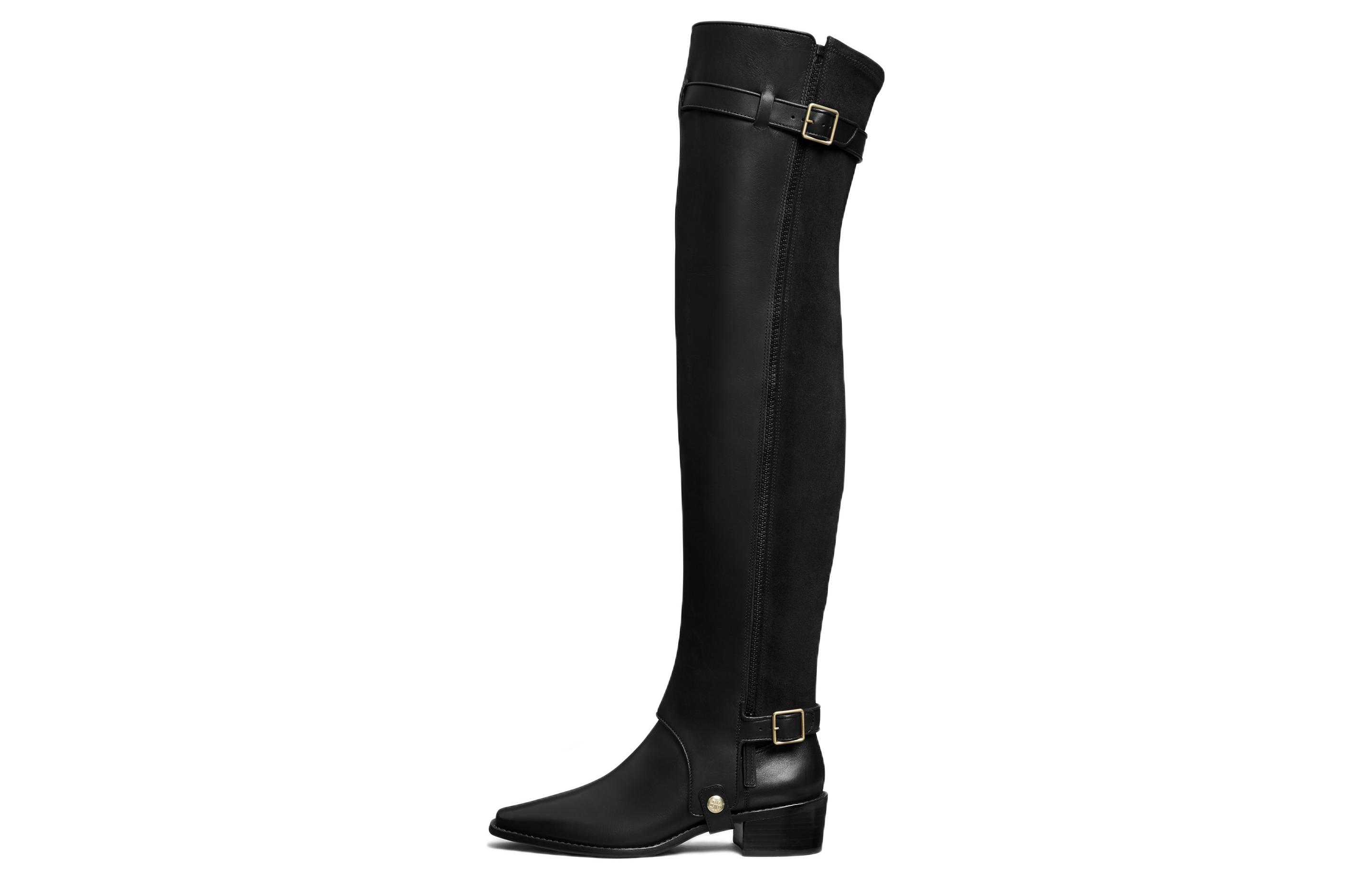 (W) TORY BURCH Convertible Tall Boot 'Black Leather'