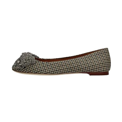 (W) TORY BURCH Crystal Bow Flats 'Black'