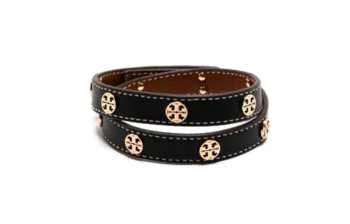 (Women) Tory Burch Double-Wrap Leather Bracelet Women’s Black 147227-720