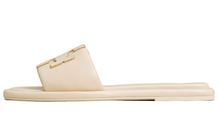 (Women) TORY BURCH Double T Sport Slide Sandal Dulce De Leche Gold 'Beige' 79985-200