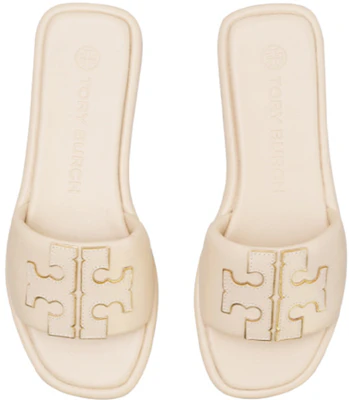 (W) TORY BURCH Double T Sport Slide Sandal Dulce De Leche Goud ''Beige'' 79985-200 Details for (W) TORY BURCH Double T Sport Slide Sandal Dulce De Leche Goud ''Beige'' 79985-200