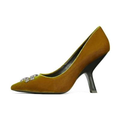 (W) TORY BURCH Eleanor 'Crystal Embellished Velvet Brown'