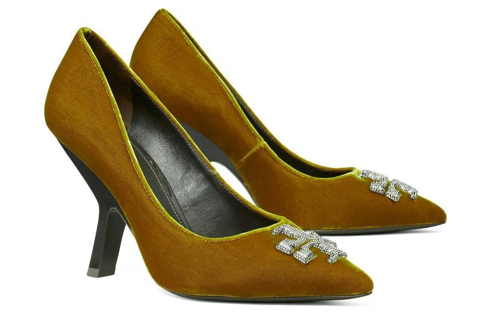 (W) TORY BURCH Eleanor 'Crystal Embellished Velvet Brown' 圖 3