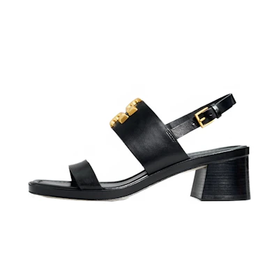 (W) TORY BURCH Eleanor High-Heel Sandal 'Black Leather'