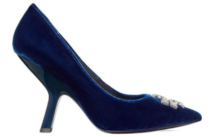 (W) TORY BURCH Eleanor High Heels 'Crystal Embellished Blue Velvet' 圖 2