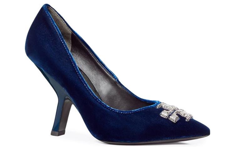 (W) TORY BURCH Eleanor High Heels 'Crystal Embellished Blue Velvet' 圖 3