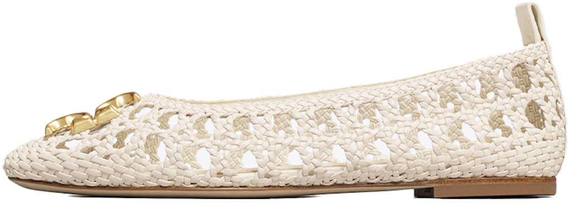 (Women) TORY BURCH Eleanor Woven Ballet Flat 'Ivory White' 81027-104 Buy (Women) TORY BURCH Eleanor Woven Ballet Flat 'Ivory White' 81027-104