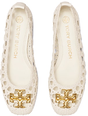 (Women) TORY BURCH Eleanor Woven Ballet Flat 'Ivory White' 81027-104 Shop (Women) TORY BURCH Eleanor Woven Ballet Flat 'Ivory White' 81027-104