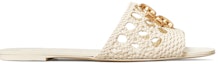 Order (W) TORY BURCH Eleanor Woven Flat Slide 'Ivory' Wanita Kasut Rata 80052-104