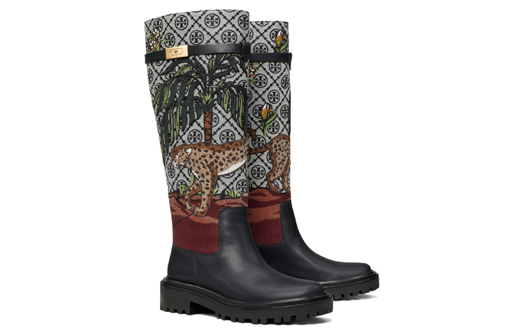 (W) TORY BURCH Embroidered High-Top 'Navy Mist' 圖 3