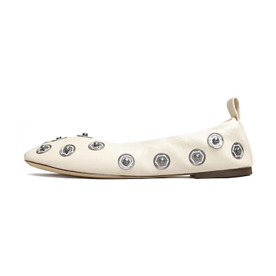 (W) TORY BURCH Eyelet Snap 'Ivory White'