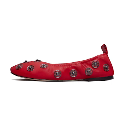 (W) TORY BURCH Eyelet Snap 'Red'
