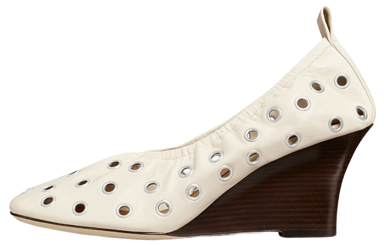 (Women) TORY BURCH Eyelet Wedge 'Ivory' 85733-104