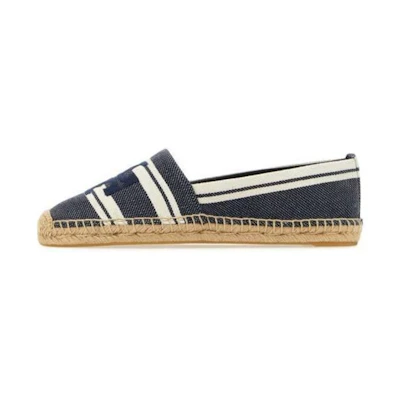 (W) TORY BURCH Fisherwoman Flat 'CMFT Blue'