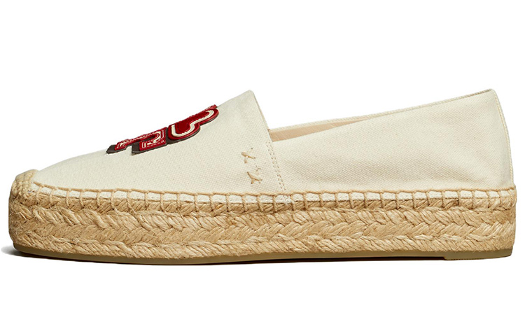 (Women) TORY BURCH Flat Espadrille 'Beige Love Logo' 138179-200