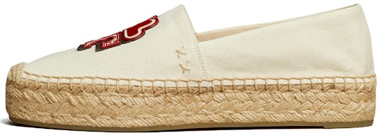 (Women) TORY BURCH Flat Espadrille 'Beige Love Logo' 138179-200 (Women) TORY BURCH Flat Espadrille 'Beige Love Logo' 138179-200