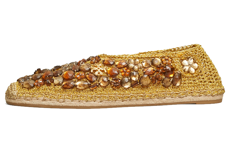 (Women) TORY BURCH Flat Espadrilles 'Brown Crystal' 85772-722