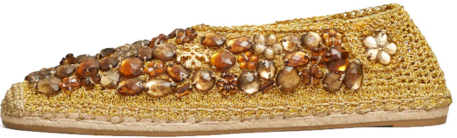 (Women) TORY BURCH Flat Espadrilles 'Brown Crystal' 85772-722 (Women) TORY BURCH Flat Espadrilles 'Brown Crystal' 85772-722