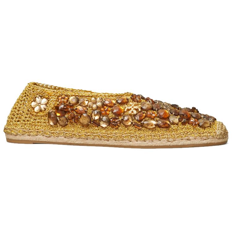 Order (Women) TORY BURCH Flat Espadrilles 'Brown Crystal' 85772-722