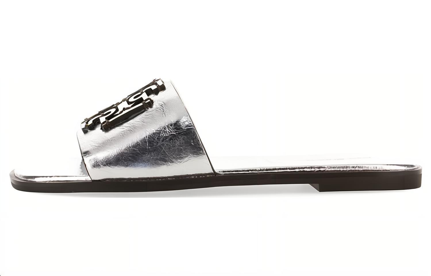 (W) TORY BURCH Flat Slide 'Silver'